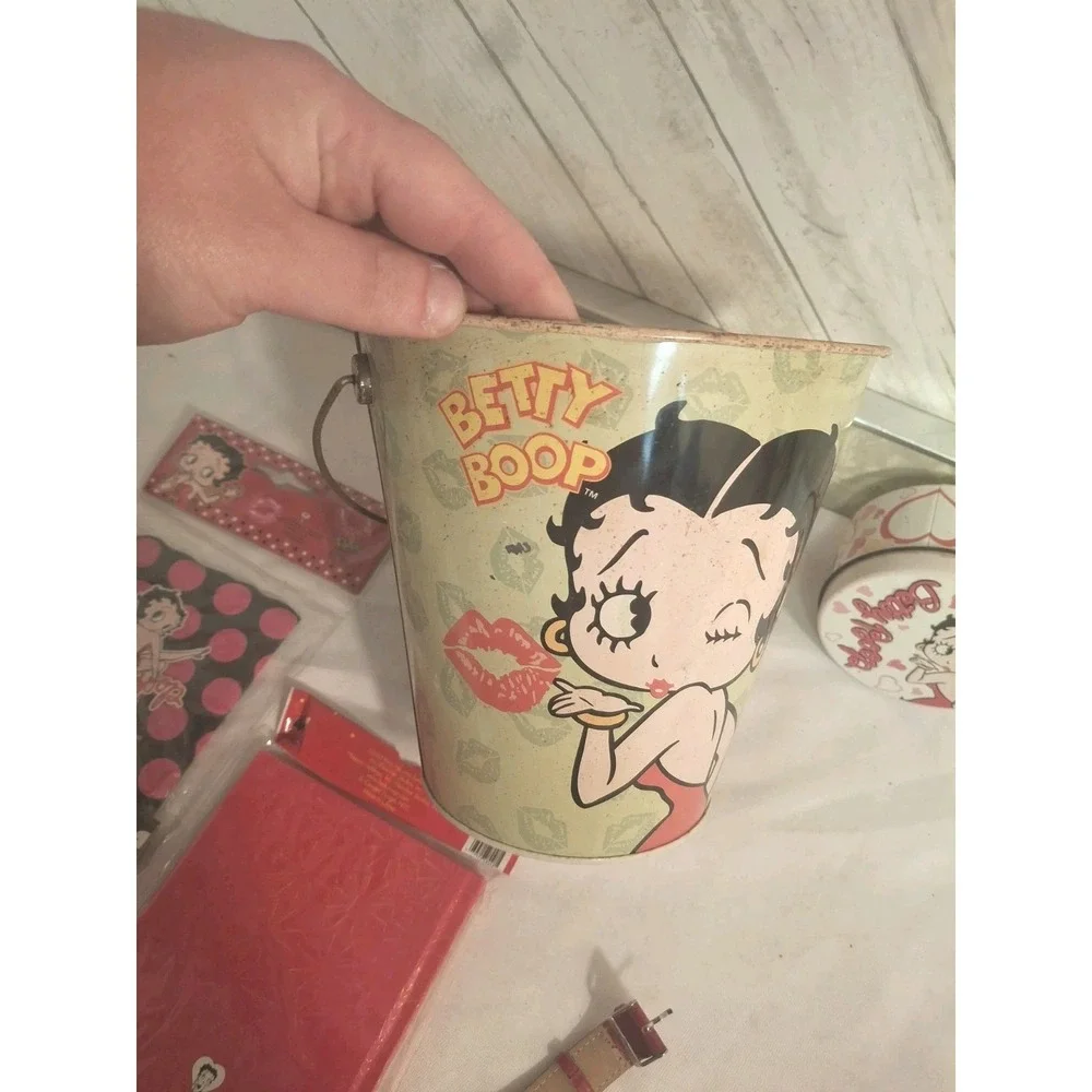 Vintage Betty Boop Lot Collectors Items Watch Tin Buckets Journal Diary Planner